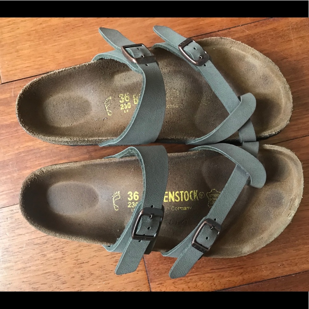 Birkenstock Mayari stone gray birkibuc size 36